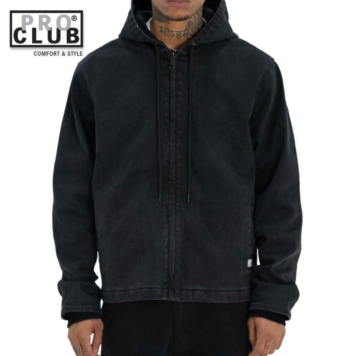 PRO CLUB HEAVY WEIGHT DENIM ZIP ジャケット デニム ジップ ブラック