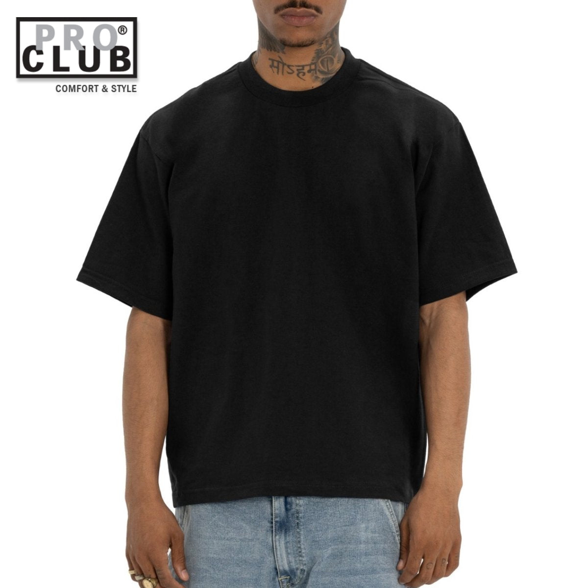 PRO CLUB HEAVYWIDE Tシャツ ショートスリーブ ブラック 黒 半袖 TEE 