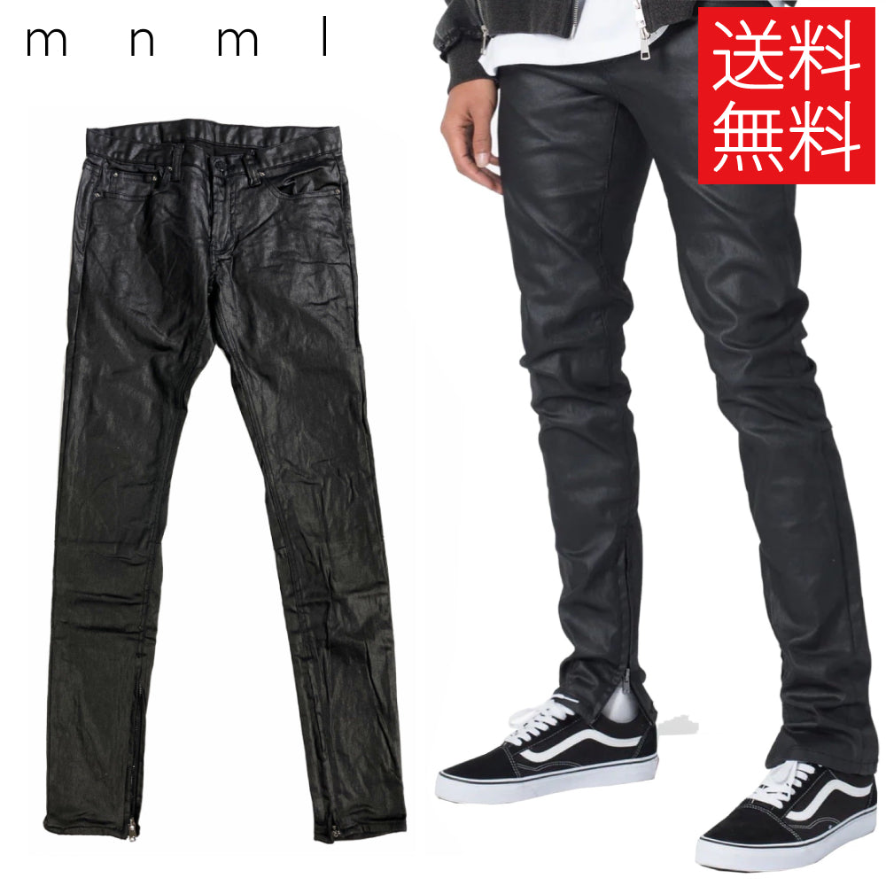 送料無料】mnml X162 クラッシュ リペア スキニー デニム パンツ 