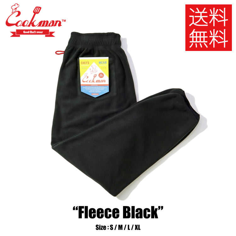 送料無料】COOKMAN クックマン Chef Pants シェフパンツ Fleece Black