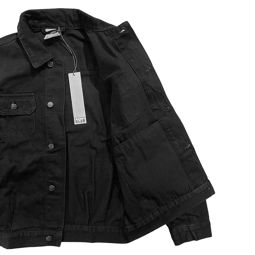 PRO CLUB HEAVY WEIGHT TWILL トラッカー デニムジャケット ブラック