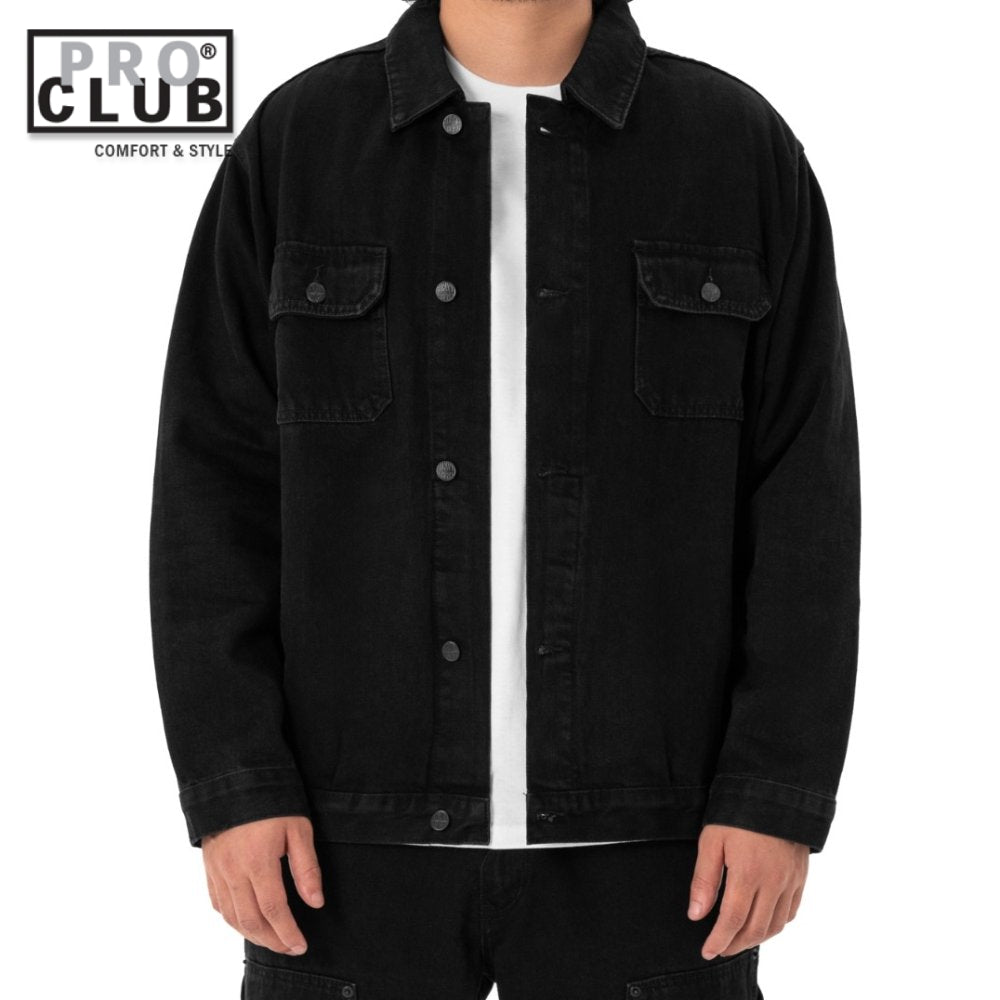 PRO CLUB HEAVY WEIGHT TWILL トラッカー デニムジャケット ブラック 