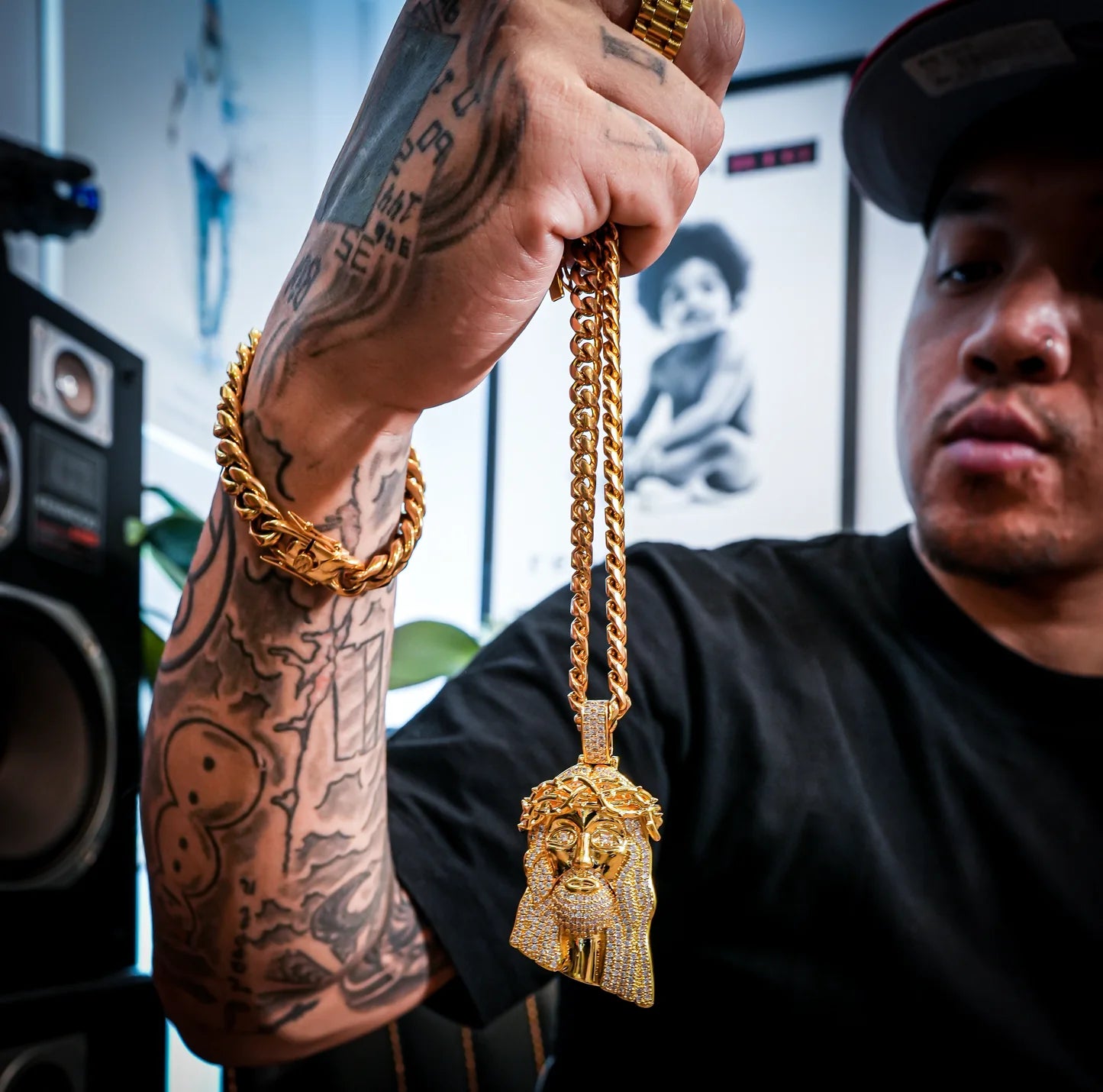 ジーザスペンダント ネックレス GOLDEN GILT XL Jesus Piece ゴールド ネックレス ジーザス ペンダント