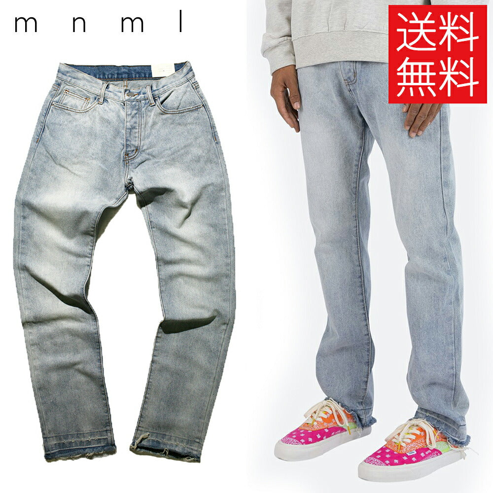 【送料無料】mnml D212 デニム パンツ リラックスフィット ブルー 青 DENIM PANTS Blue ミニマル